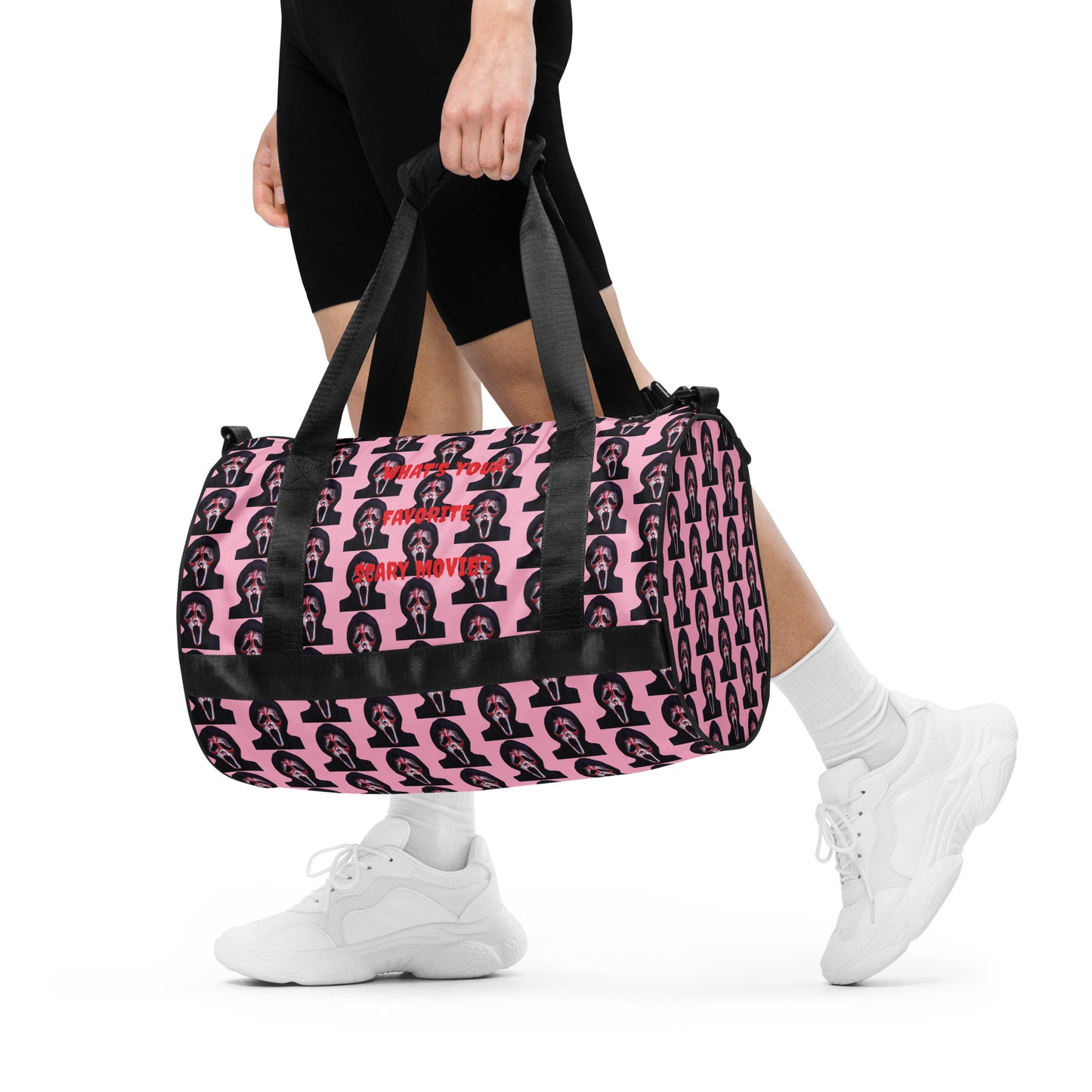 Pink Ghostface gym bag