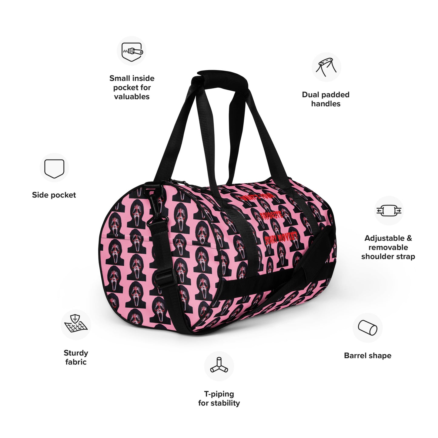 Pink Ghostface gym bag