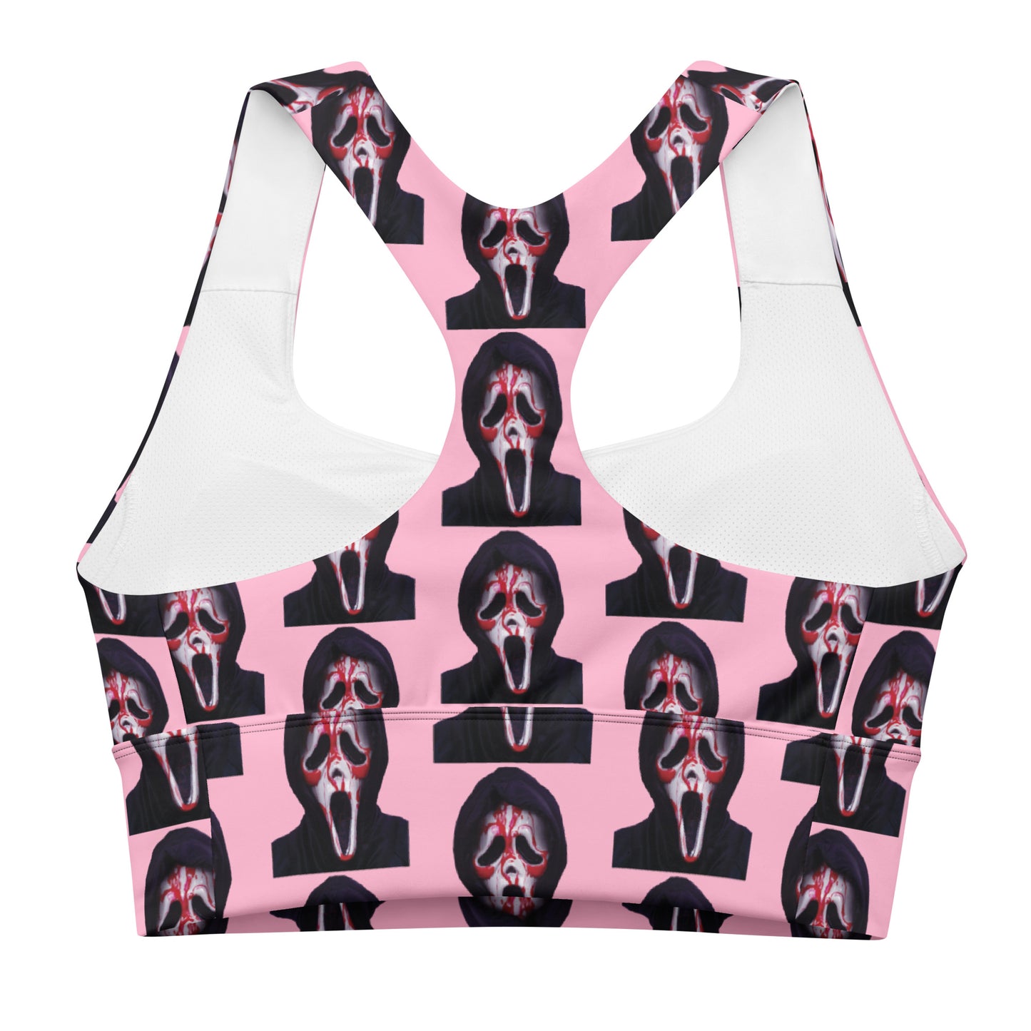 Pink Ghostface Longline sports bra