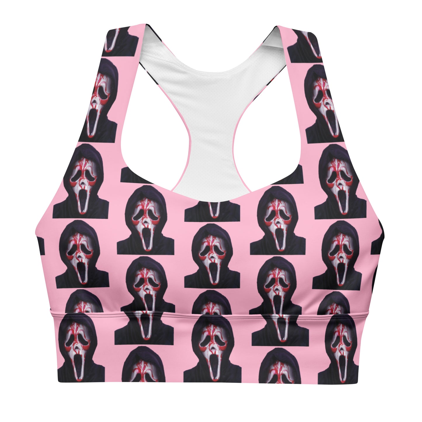 Pink Ghostface Longline sports bra