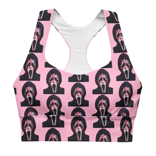 Pink Ghostface Longline sports bra