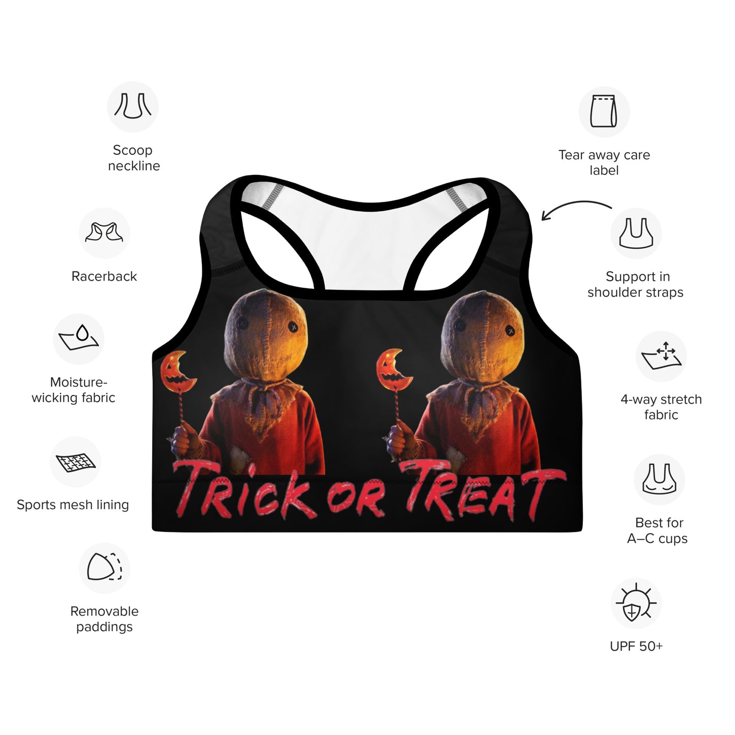 TRICK OR TREAT Padded Sports Bra