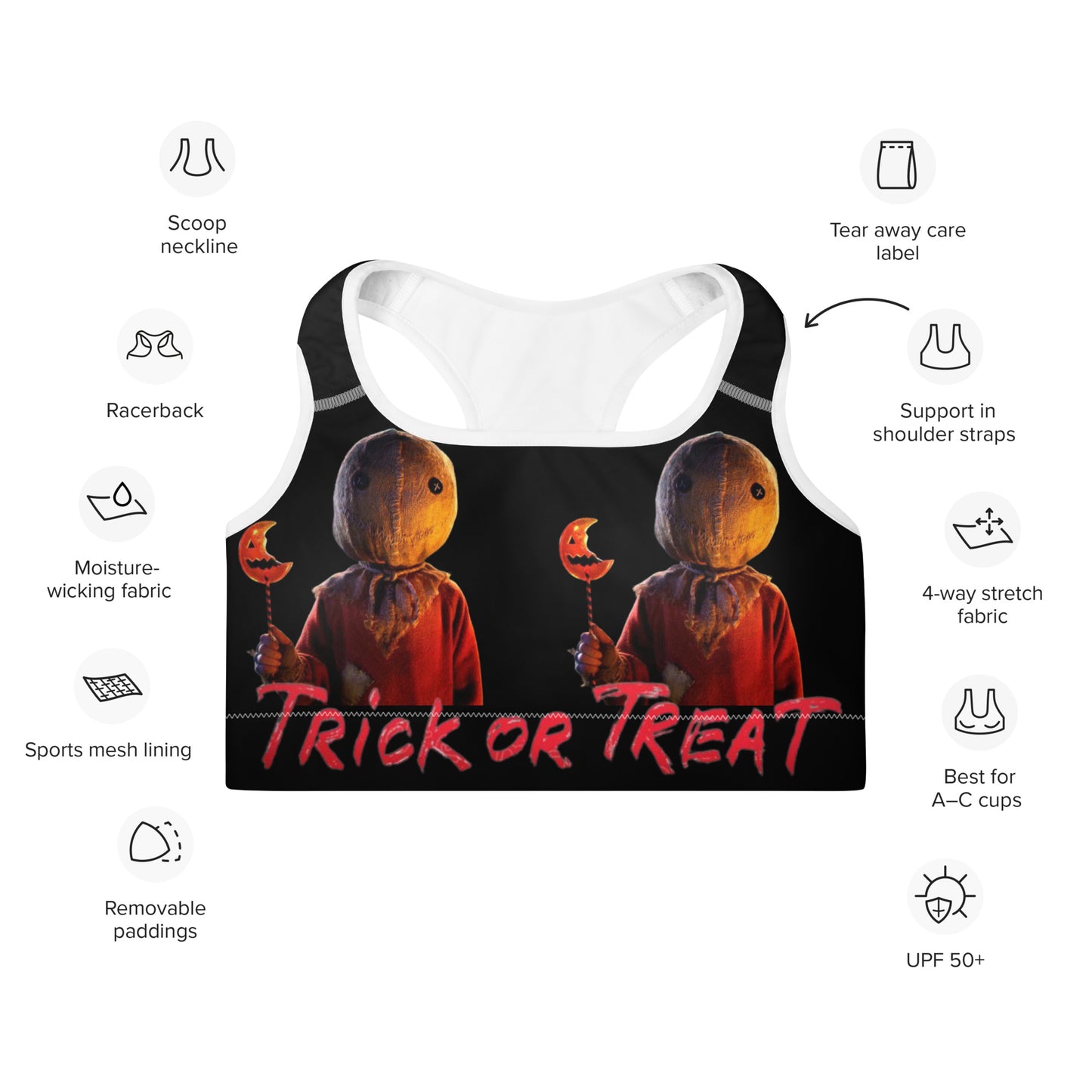 TRICK OR TREAT Padded Sports Bra