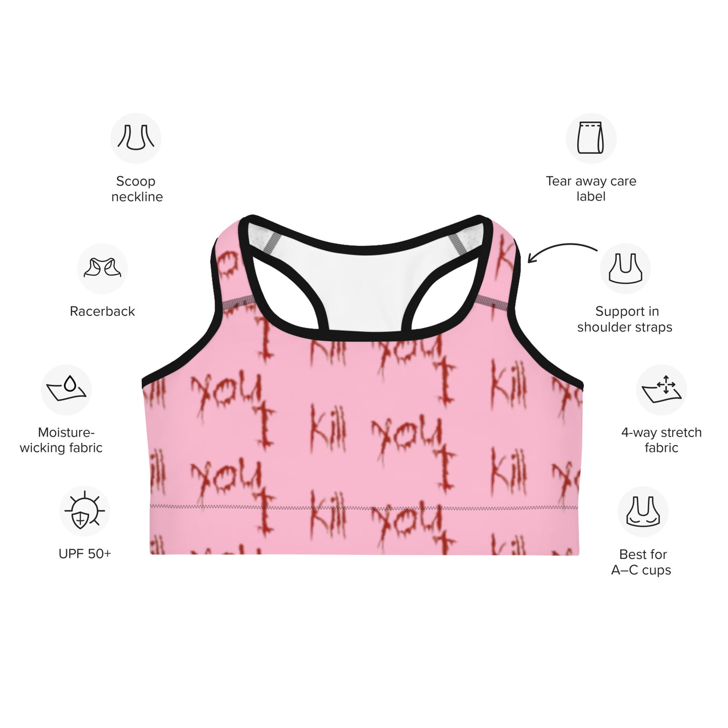 Scary pink Sports bra