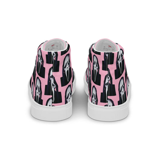 Pink Ghostface high top canvas shoes