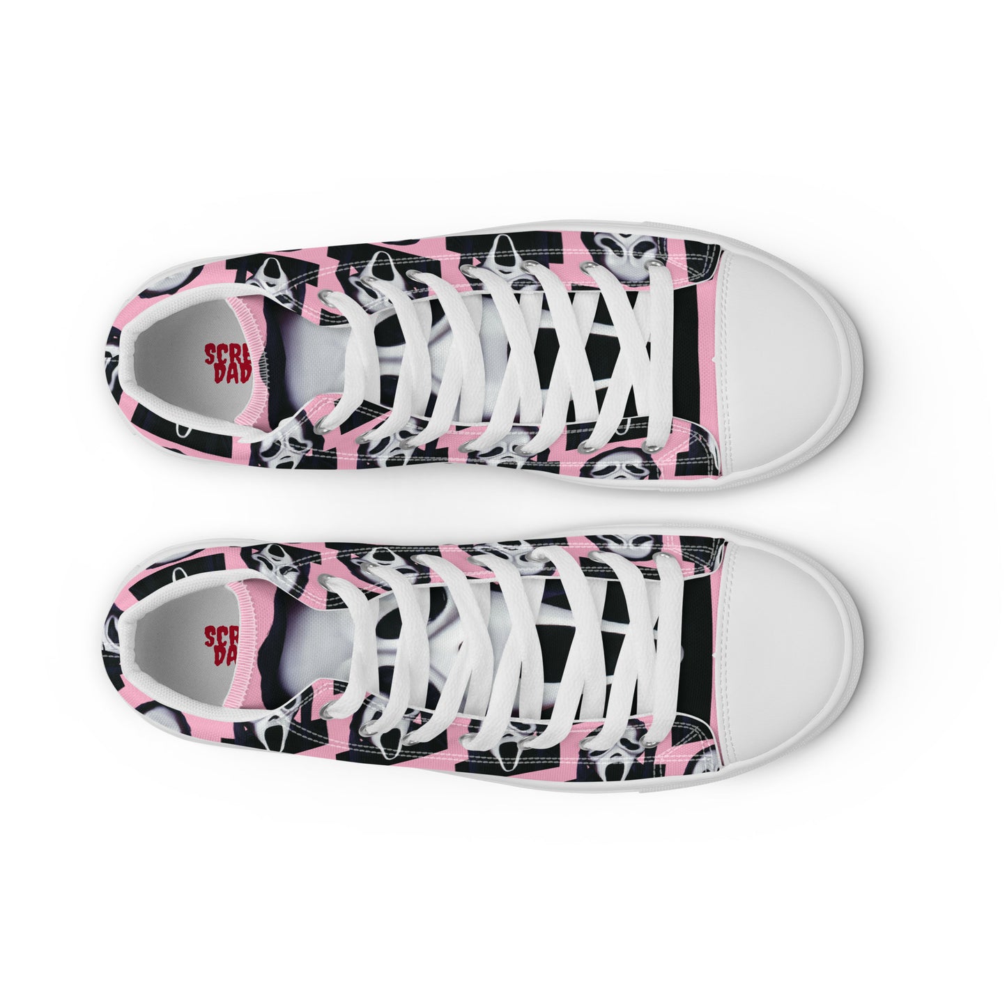 Pink Ghostface high top canvas shoes