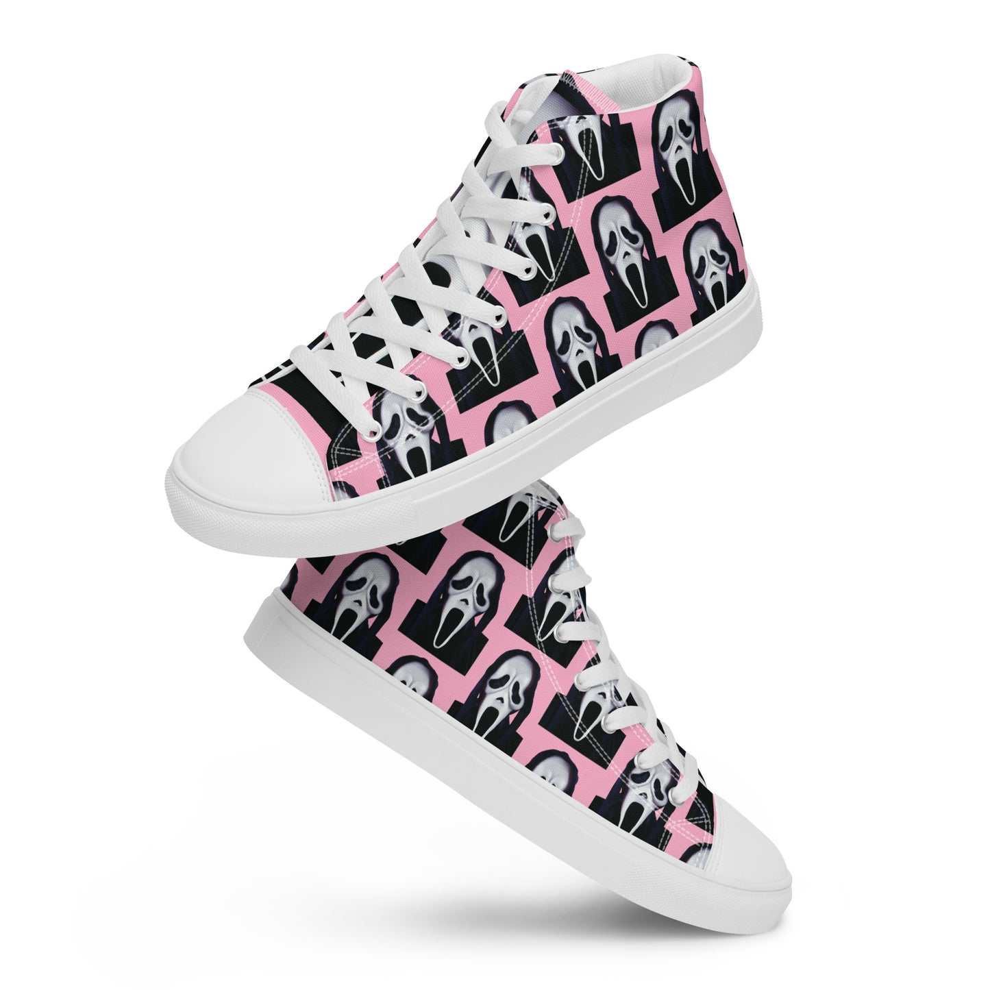 Pink Ghostface high top canvas shoes