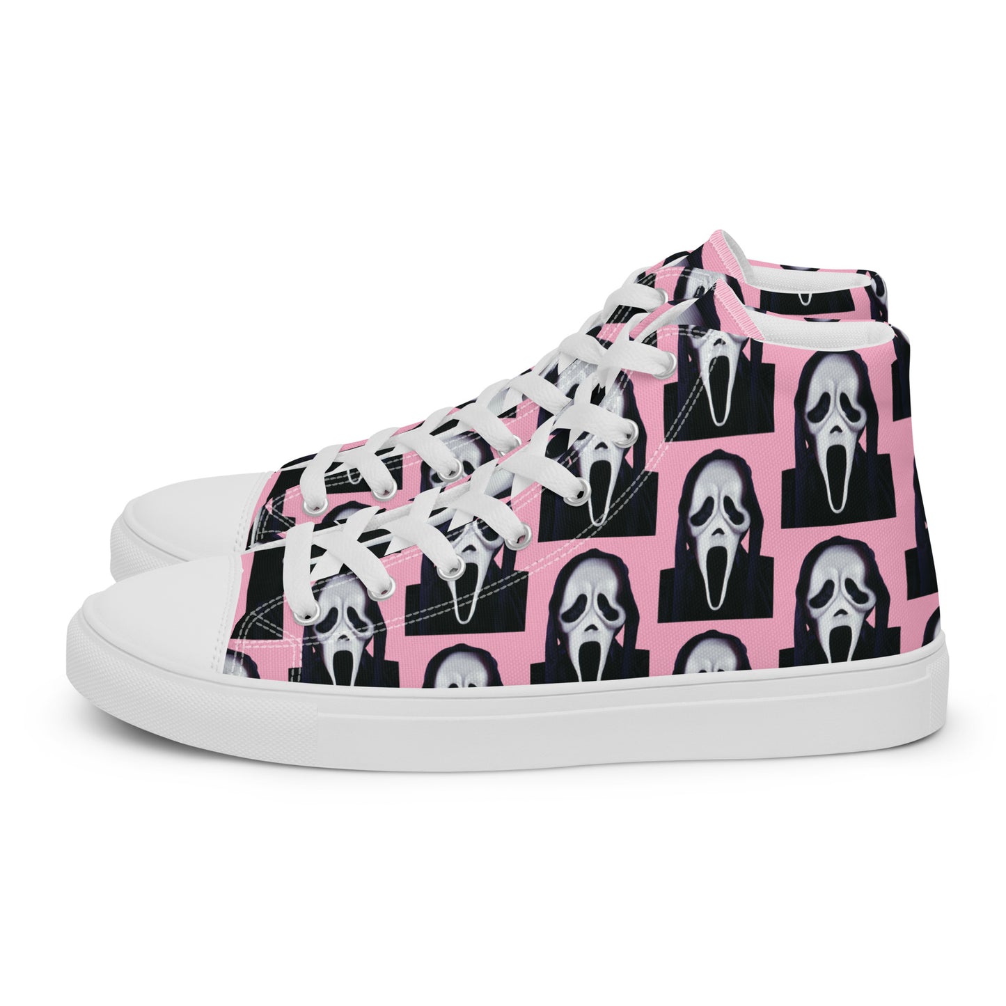 Pink Ghostface high top canvas shoes