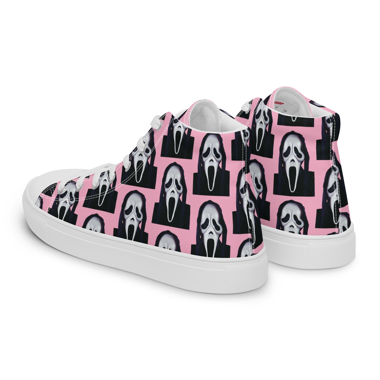 Pink Ghostface high top canvas shoes