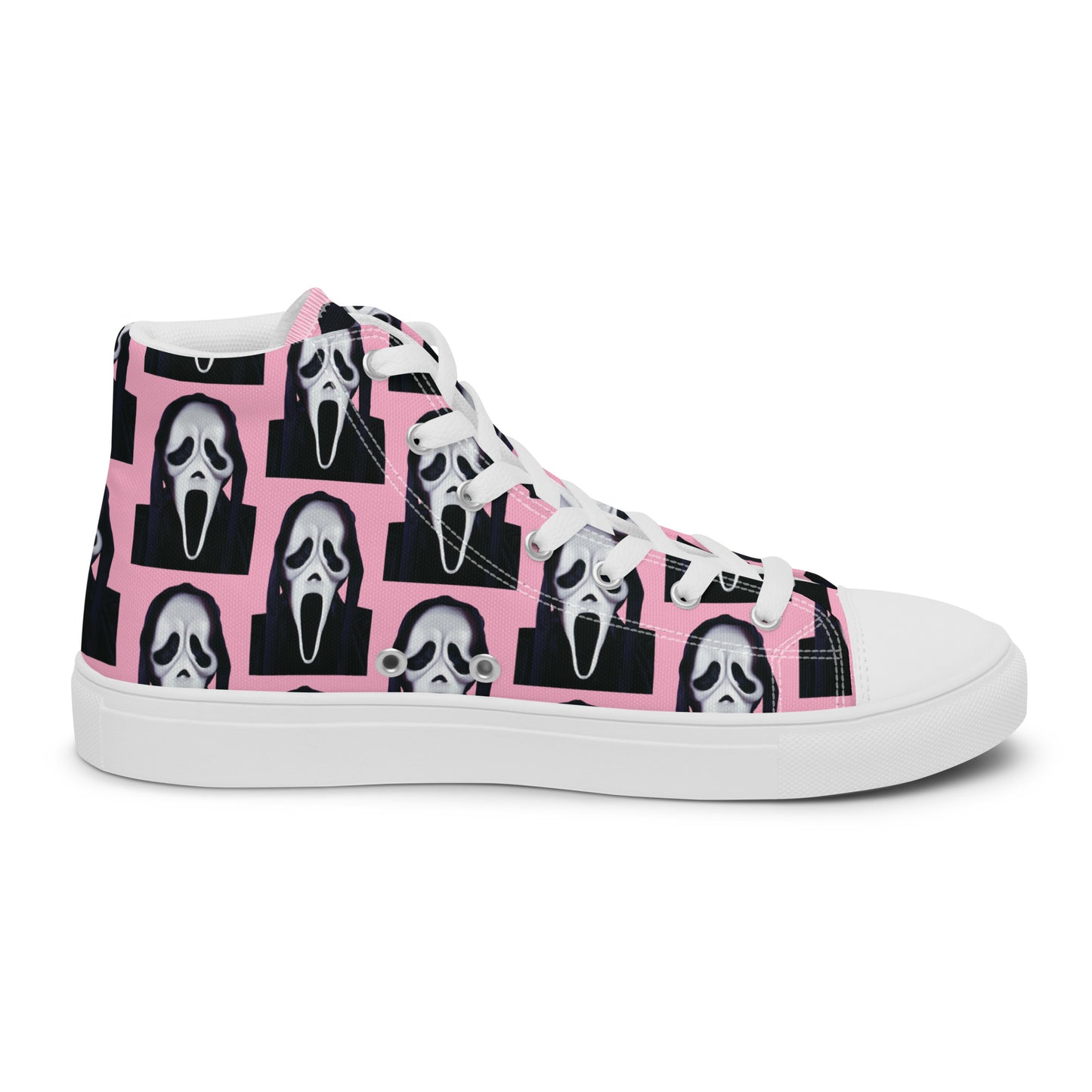 Pink Ghostface high top canvas shoes