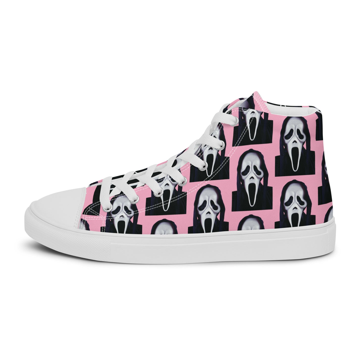 Pink Ghostface high top canvas shoes