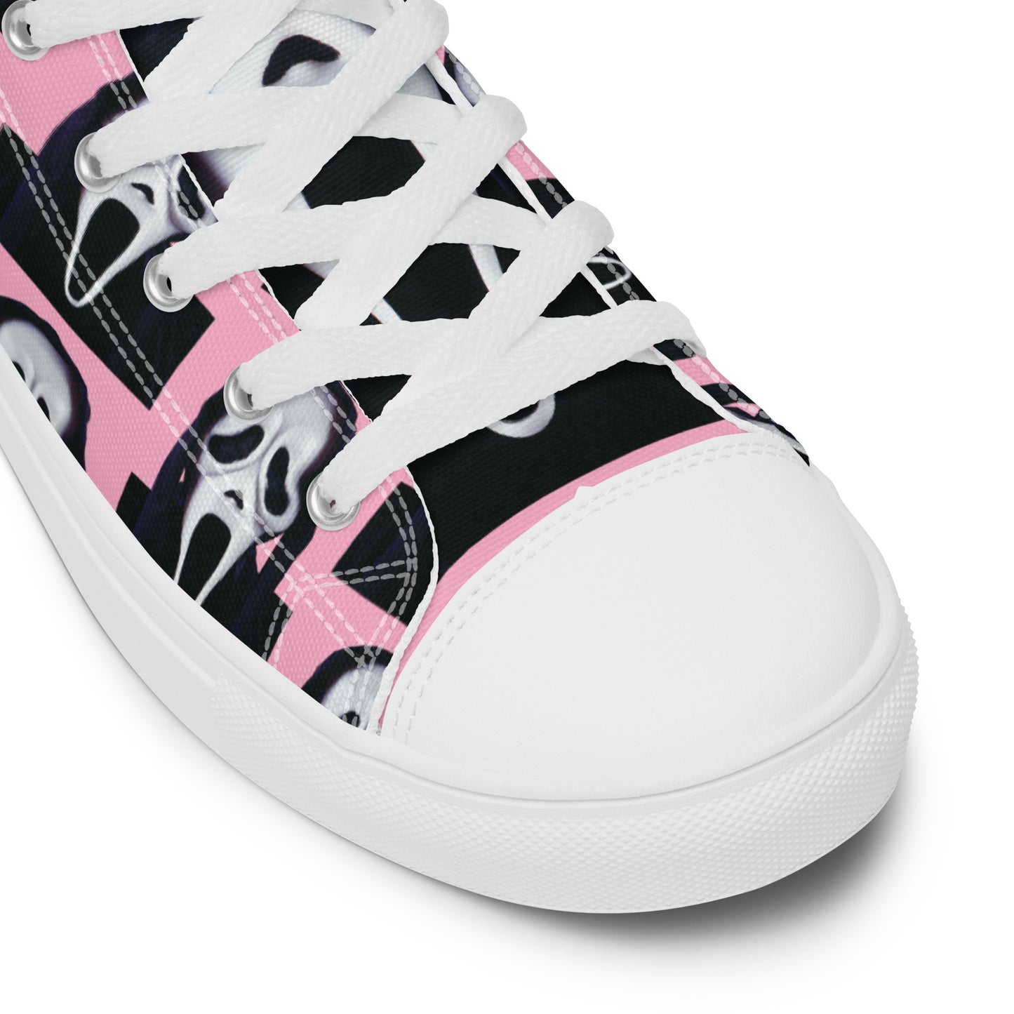 Pink Ghostface high top canvas shoes