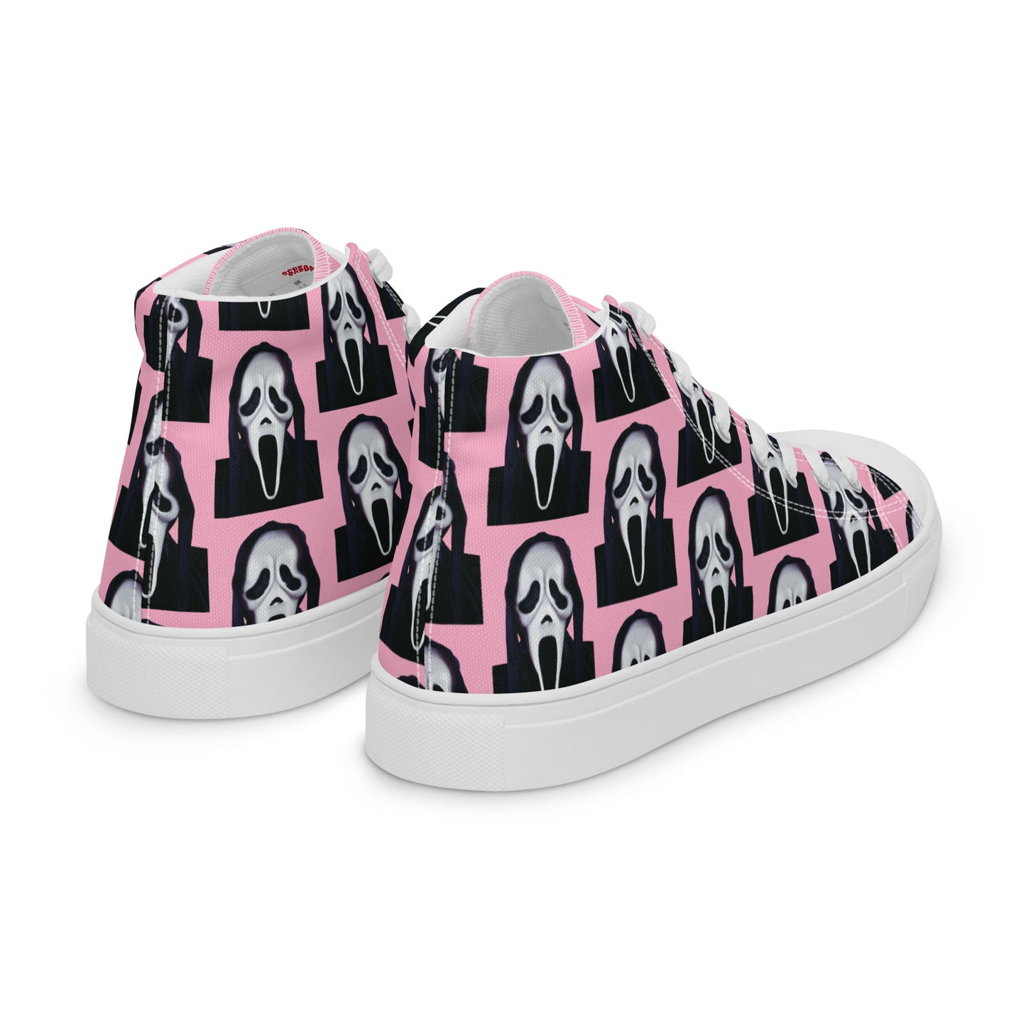 Pink Ghostface high top canvas shoes