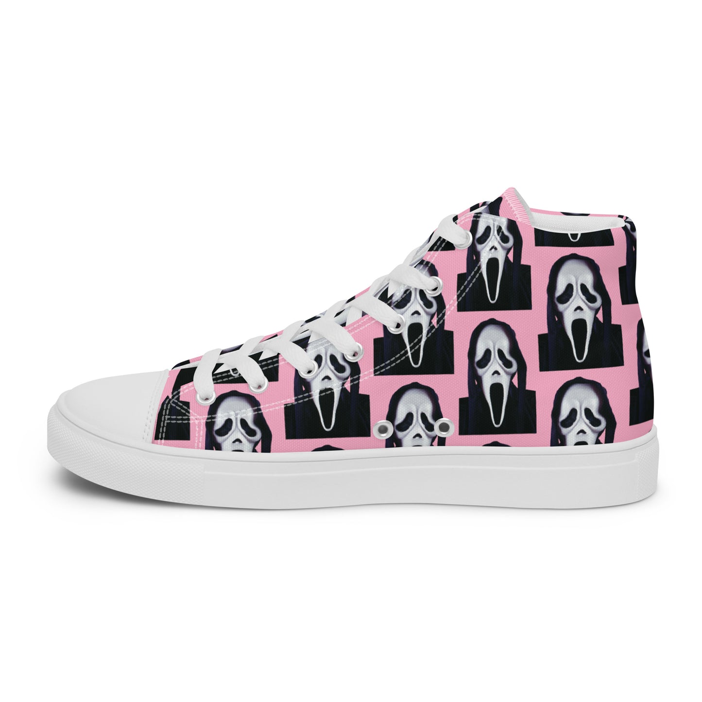 Pink Ghostface high top canvas shoes