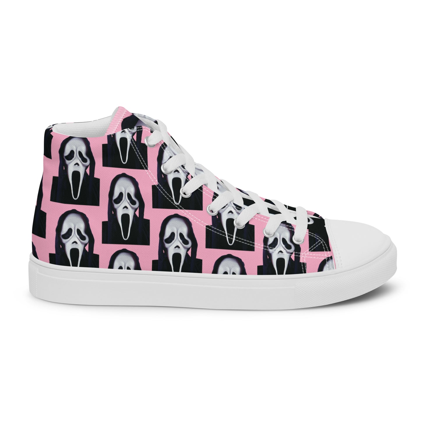 Pink Ghostface high top canvas shoes