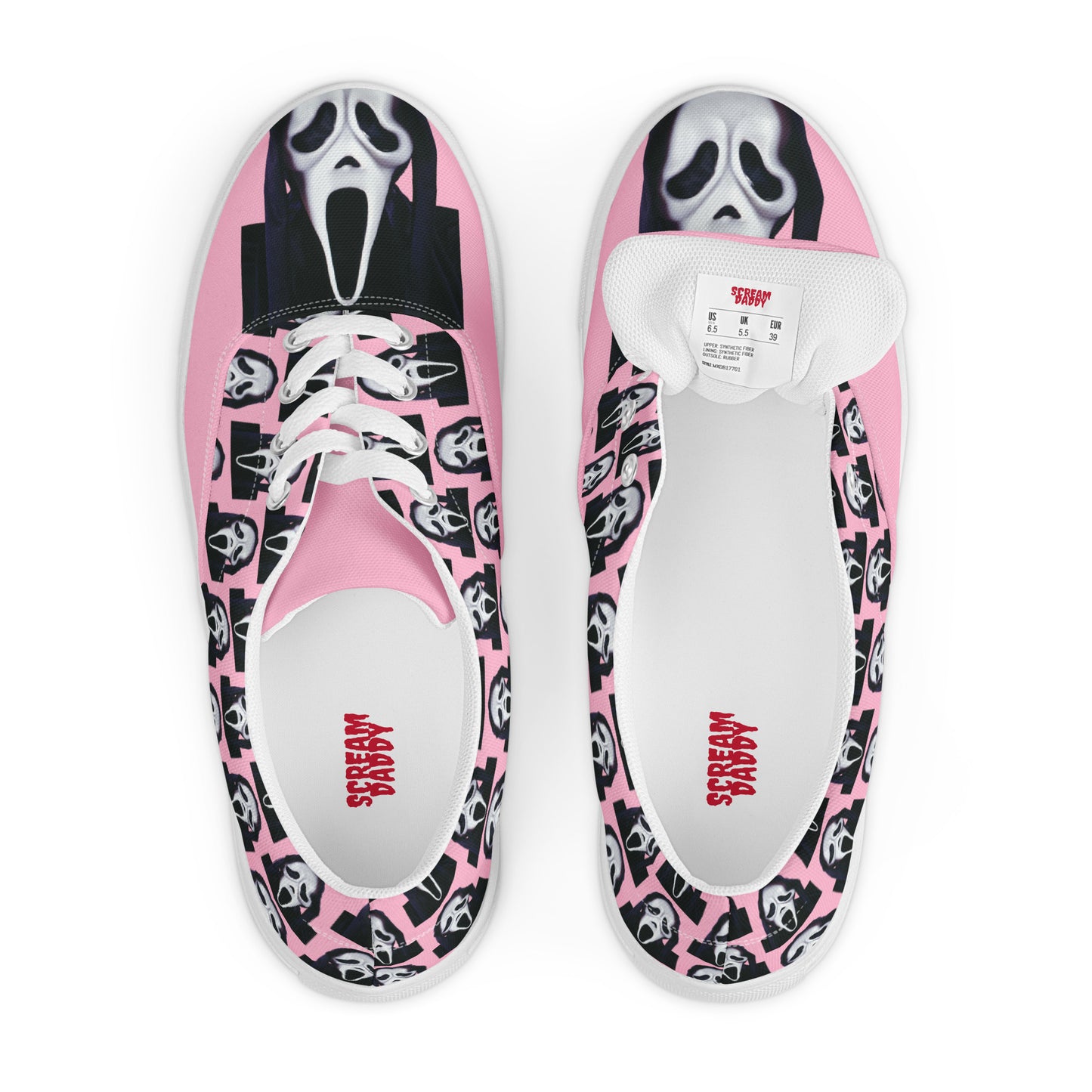 Pink Ghostface canvas shoes