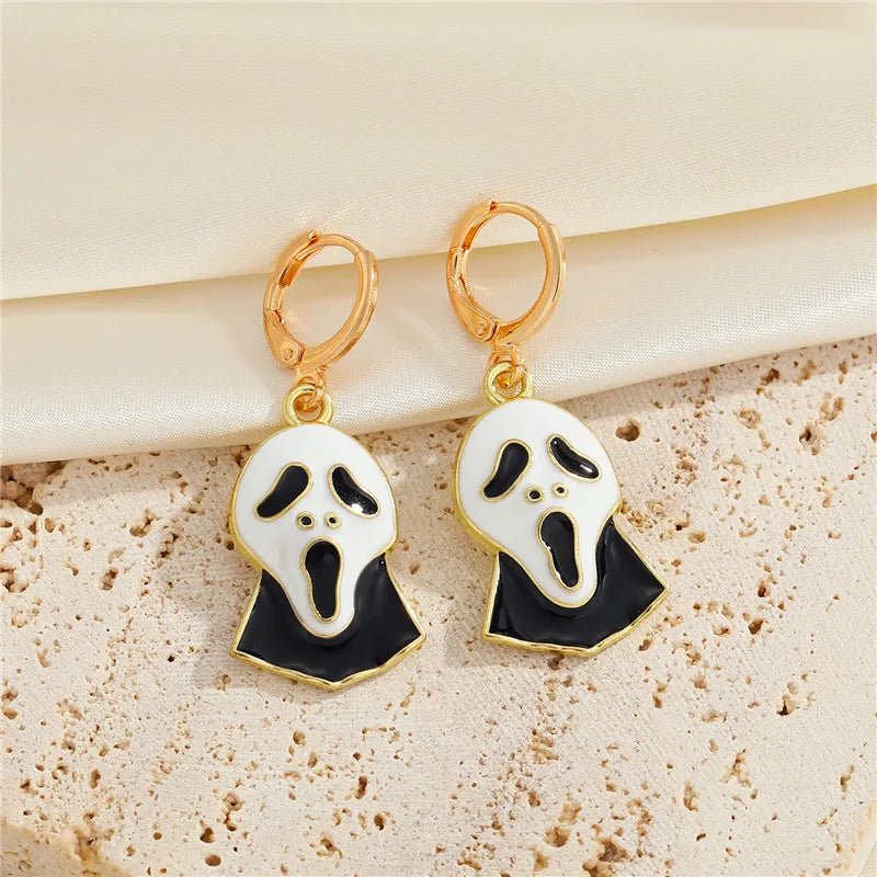 Halloween Ghost Face Pendant Necklaces For Women Gift New Vintage